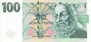 CZK чешская крона 100 чешских крон 