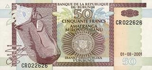 BIF бурундийский франк 50 бурундийских франков 