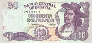 BOB боливийский боливиано 50 боливийских боливиано 