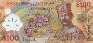 BND брунейский доллар 100 брунейских долларов 