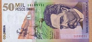 COP колумбийский песо 50000 колумбийских песо 
