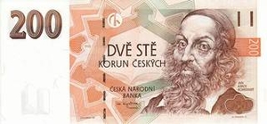 CZK чешская крона 200 чешских крон 