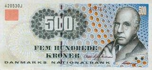 DKK датская крона 500 датских крон 