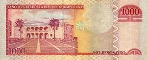 DOP доминиканское песо 1000 доминиканских песо - оборотная сторона