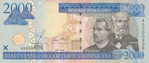 DOP доминиканское песо 2000 доминиканских песо 