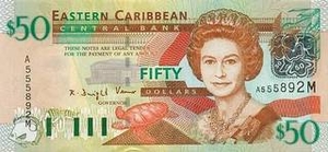 XCD восточно-карибский доллар 50 Антигуа – Барбудасский долларов  