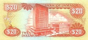 JMD ямайский доллар 20 ямайских долларов - оборотная сторона