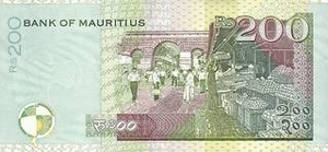 MUR маврикийская рупия 200 маврикийских рупий - оборотная сторона