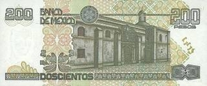 MXN мексиканский песо 200 мексиканских песо - оборотная сторона