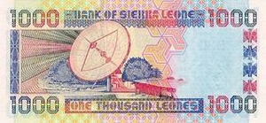 SLL леоне Сьерра-Леоне 1000 сьерра-леонских леоне - оборотная сторона