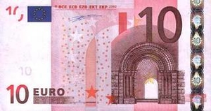 EUR европейский евро 10 евро 