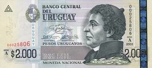 UYU уругвайское песо 2000 уругвайских песо 
