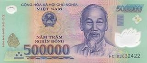 VND вьетнамский донг 500000 вьетнамских донгов 