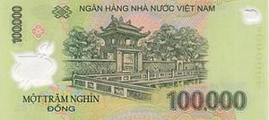 VND вьетнамский донг 100000 вьетнамских донгов - оборотная сторона