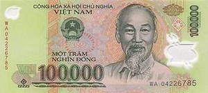 VND вьетнамский донг 100000 вьетнамских донгов 